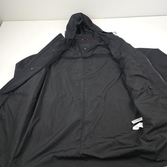 Michael Kors Coat Mens XL Black Hooded Parka Zip Snap Pockets Fishtail Hem MK - Picture 14 of 16